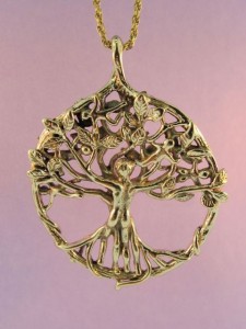 Gold Circle of Life Tree Pendant designed by Marty