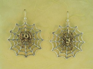 Large Web and Spider Earrings