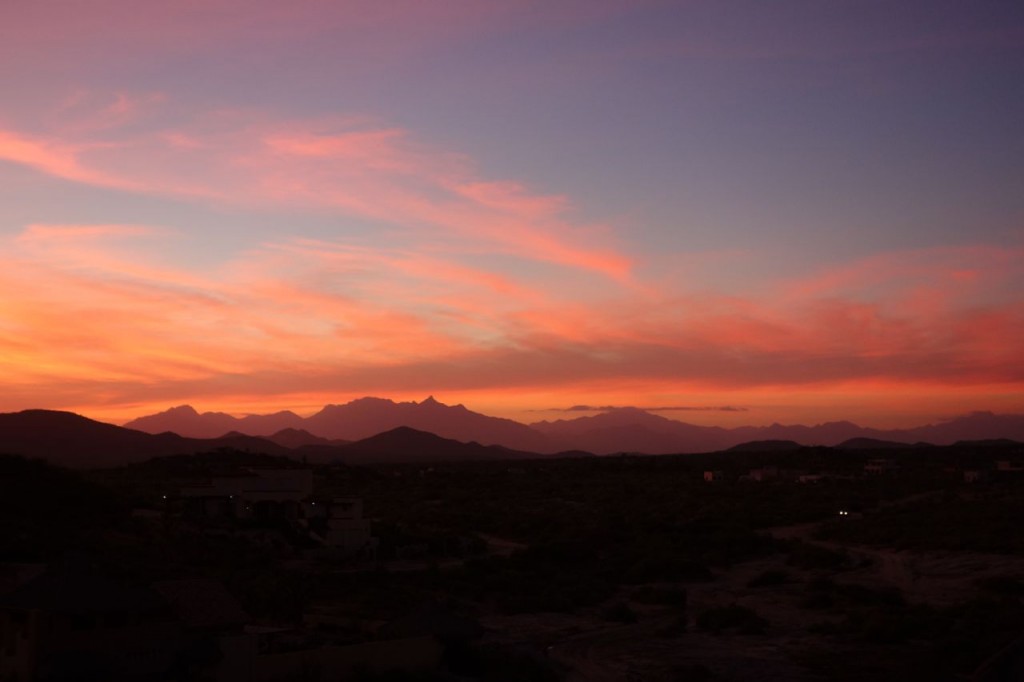 Sunset over the East Cape Baja Mountain Range