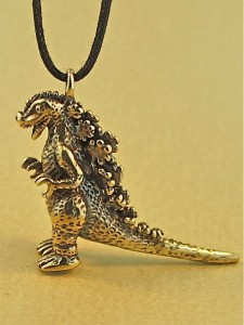 Bronze Godzilla Charm 