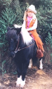Alisha riding a Pony, Age 3