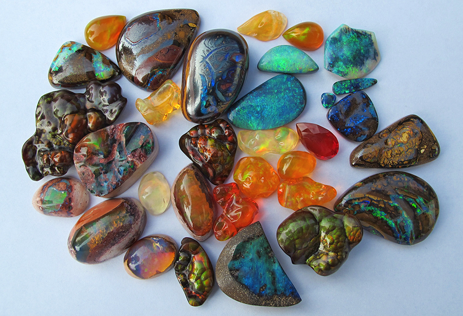 The current state of Marty's Opal and Fire Agate Collection