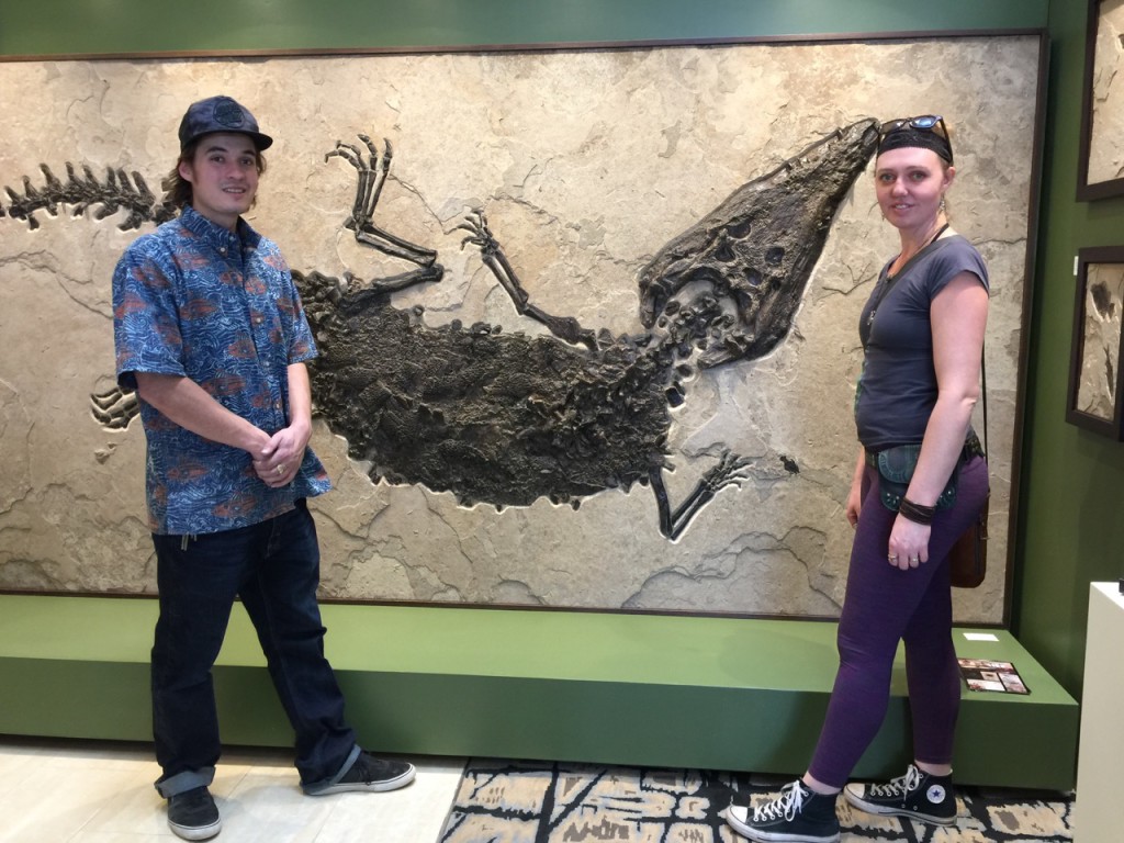 Alisha and John, Fossil Crocodile Skeleton