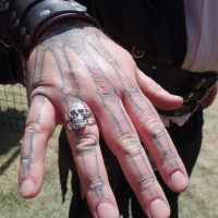 Tattooed Pirate wearing Skull Ring
