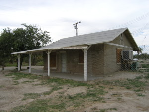 Marty's adobe bungalow in Indio California, still standing in 2010