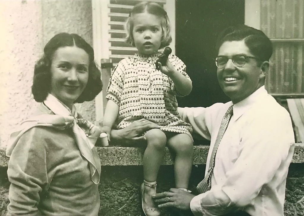 Marty, 1953 and her parents Betty and John Crowell