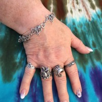 Judy wearing Marty Magic jewelry