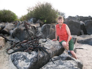 Marty with Marine Iguanas, Galapagos, 2009