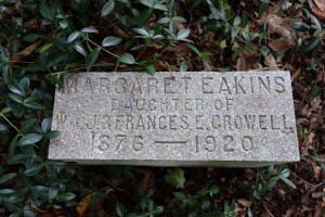 Margaret Eakins Grave Marker