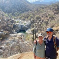 2022, Marty and John - hiking back from the Santiago Waterfall - Baja Sur